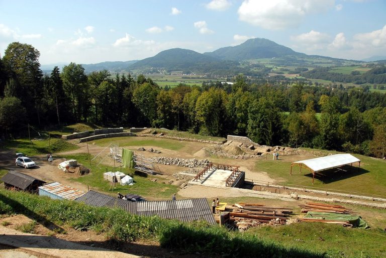 Virunum Amphitheatre: Roman Arena at Maria Saal, Austria