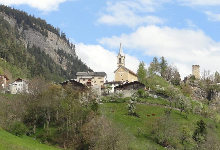 Canaschal Castle: Ruined Medieval Hill Castles near Trin, Switzerland