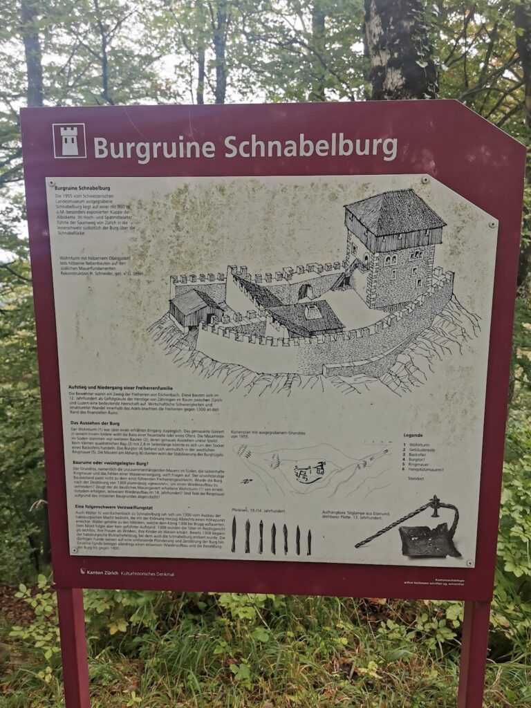 Schnabelburg Castle Ruins: A Medieval Hilltop Fortification in Switzerland 2 castle ruins "Schnabelburg" and other fortifications